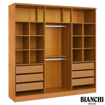 Alternative view of Roupeiro Bianca 6 Portas Larg. 2.30m 100% MDF Nature/Off - Bianchi