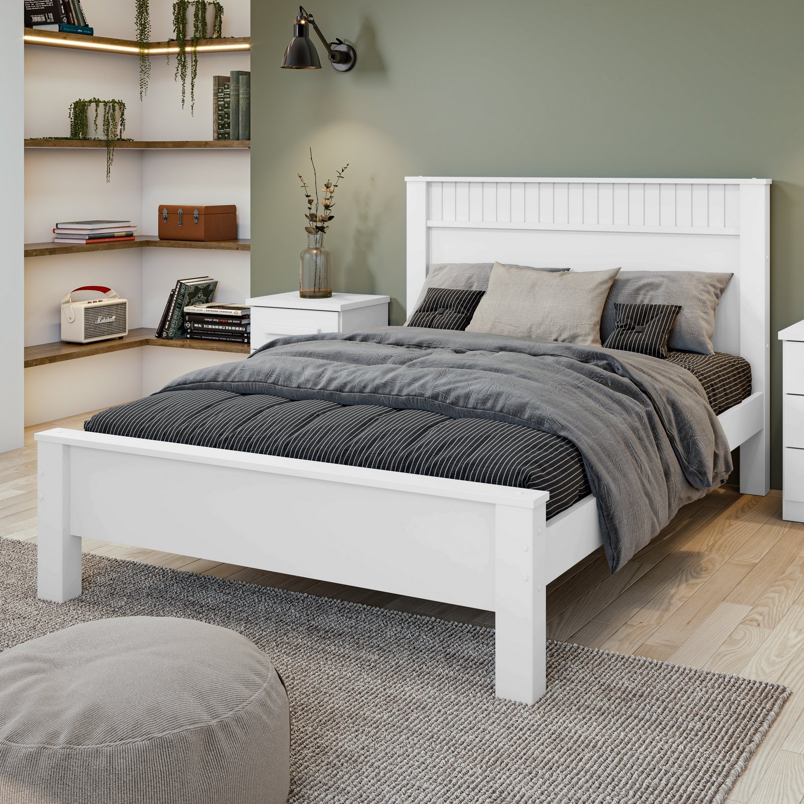 Cama Casal Athenas Branco - LOPAS