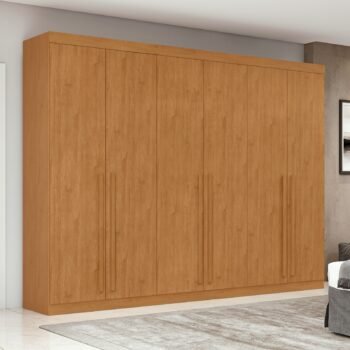 Guarda-Roupa 6 Portas Bertha Amêndoa Clean – LOPAS
