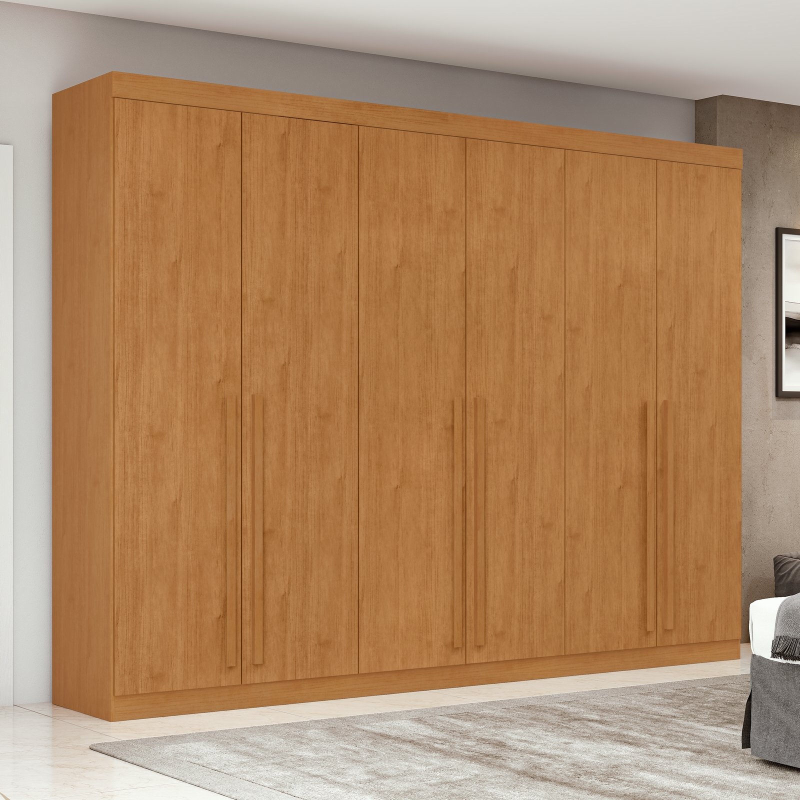 Guarda-Roupa 6 Portas Bertha Amêndoa Clean – LOPAS