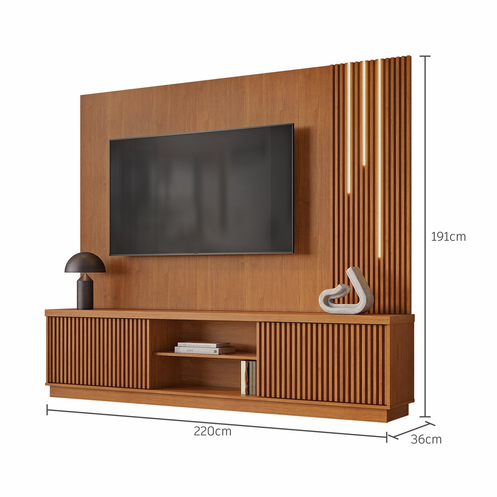 Home Theater até 75″ Arezzo New (C/LED Cascata) Naturale – MAVAULAR - Imagem 4