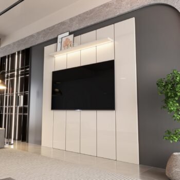 Painel até 75" Lumi 1,88 m Off White - EDN MÓVEIS