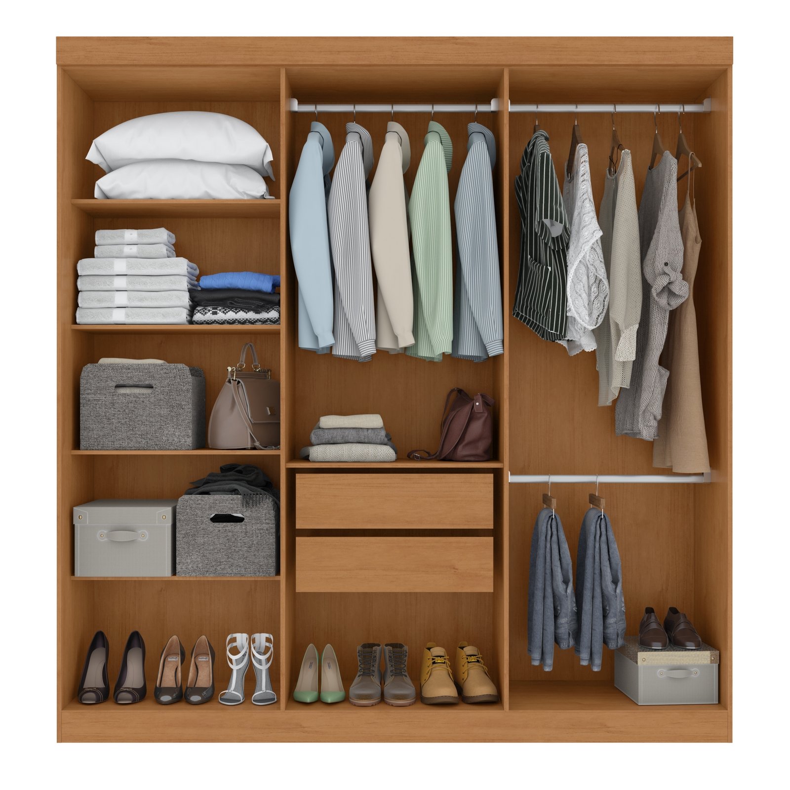 Guarda-Roupa 6 Portas Andara 1,77 m Amêndoa Clean/Off White - LOPAS - Imagem 2