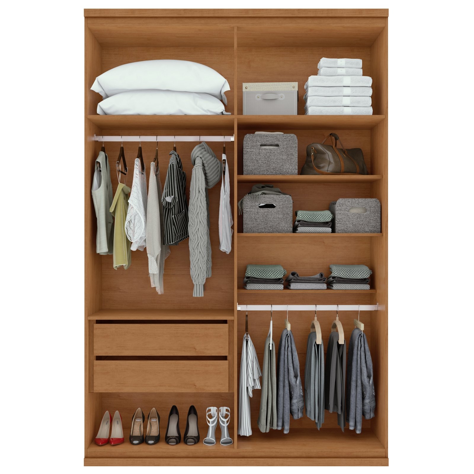 Guarda-Roupa 4 Portas Alonzo 1,54 m Amêndoa Clean - LOPAS - Imagem 2