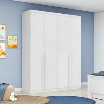 Guarda-Roupa 4 Portas Alonzo 1,54 m Branco - LOPAS