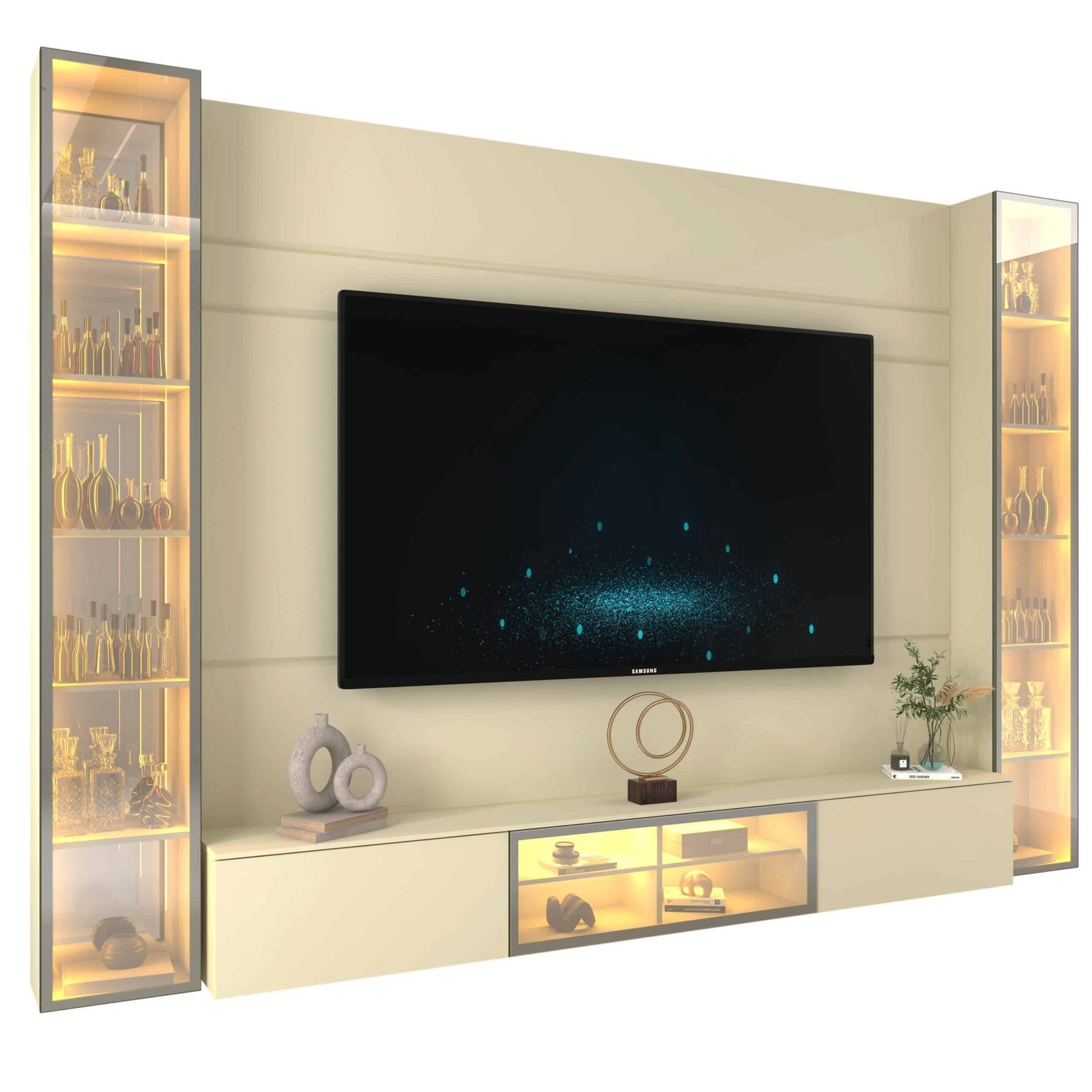 Home Suspenso até 85" Luminare Reflecta com Duas Torres 293 Off White - GELIUS (ESPECIAL) - Imagem 6