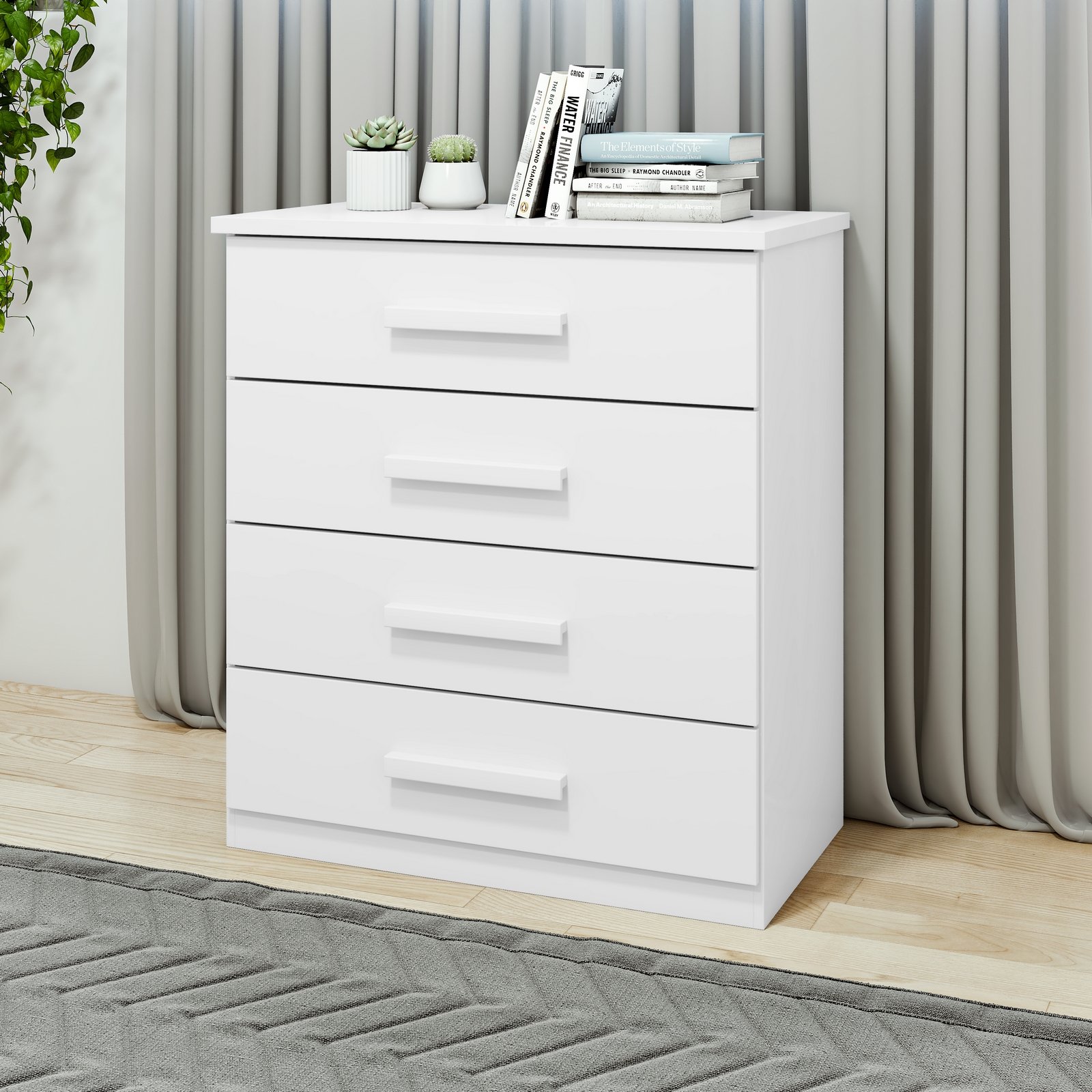 Cômoda 4 Gavetas Baião Branco - LOPAS