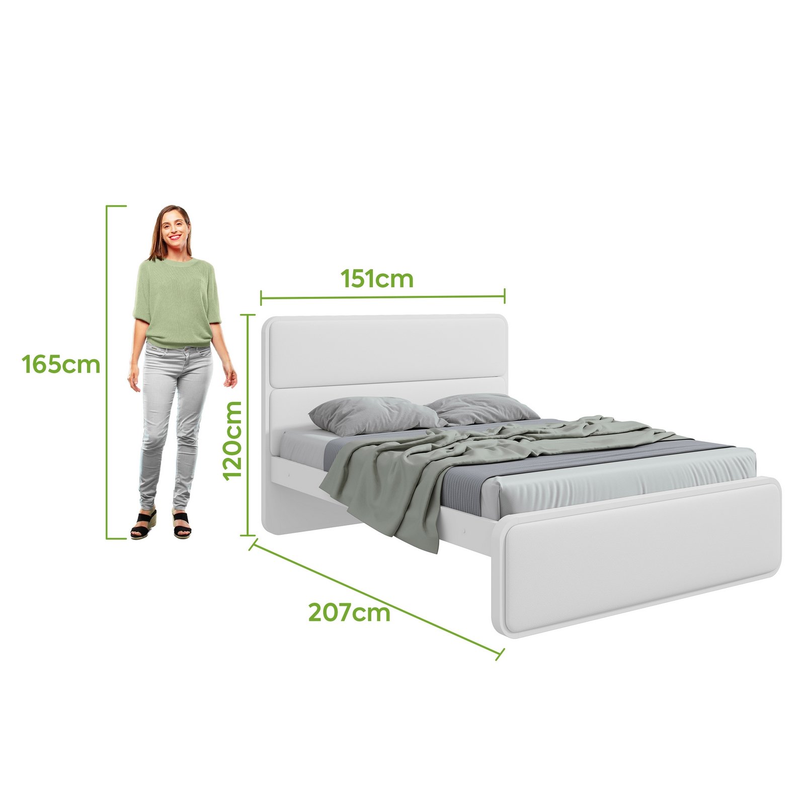 Cama Casal Loop Branco - LOPAS - Imagem 3