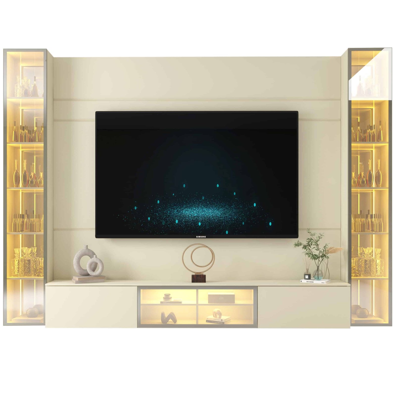 Home Suspenso até 85" Luminare Reflecta com Duas Torres 293 Off White - GELIUS (ESPECIAL) - Imagem 5