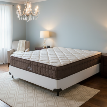 Colchão Casal Star One 30 cm D28/AG D70 + Base Simples Corino Branco – ANJOS + BIOSTAR