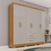 Guarda-Roupa 6 Portas Estrela Premium 1,50 m Cinamomo/Off White - SALLÊTO