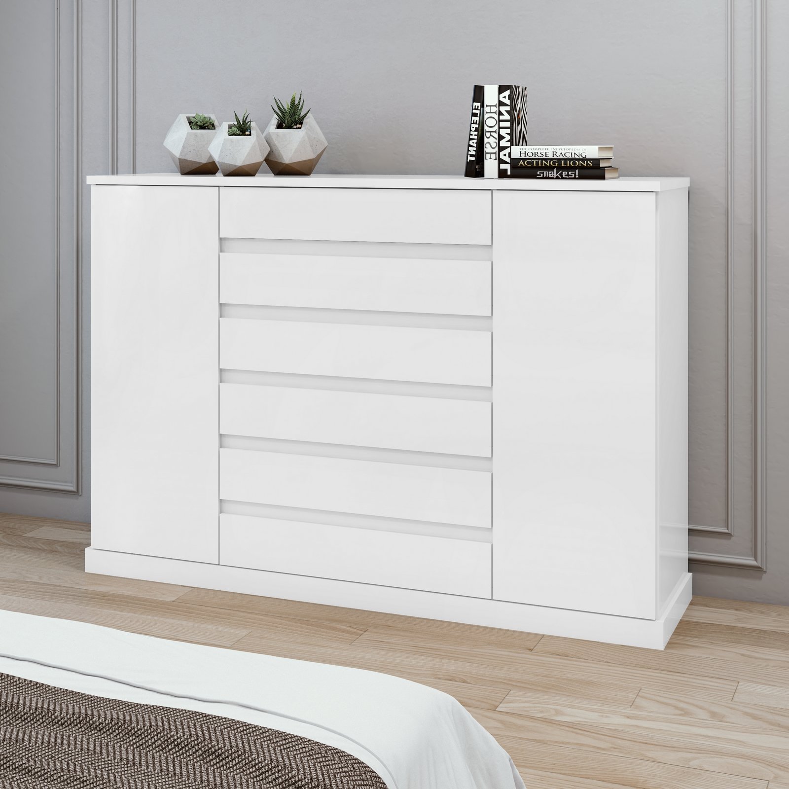 Cômoda 7 Gavetas Vedra Branco – LOPAS