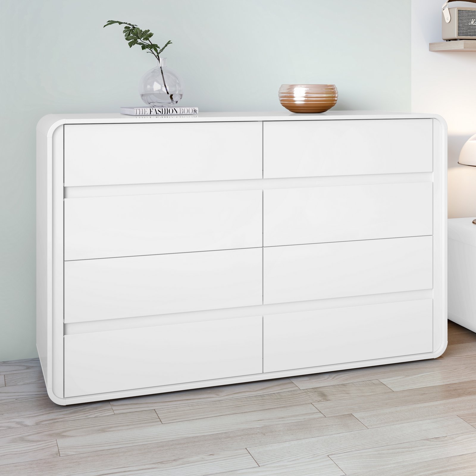 Cômoda 8 Gavetas Loop Branco - LOPAS