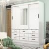 Guarda-Roupa 3 Portas Sevilha (Com espelho) 1,62 m Branco – CARIOCA MOVEIS