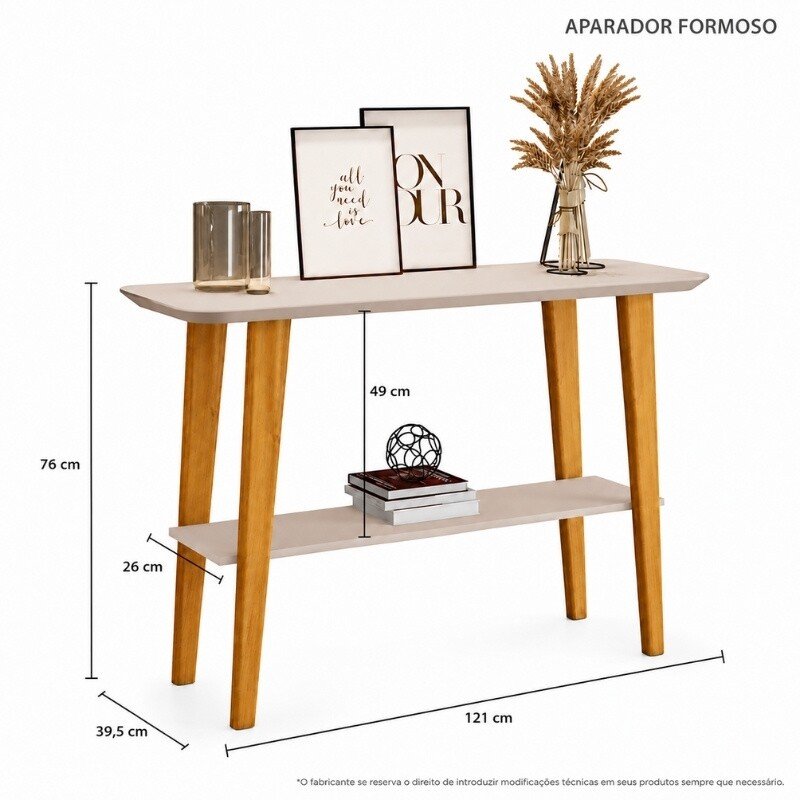 Aparador Formoso Off/Cinamomo Larg. 1.21m - JCM - Imagem 3