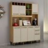 Armário de Cozinha Granada Cinamomo/Off White Larg. 1.46m Valdemoveis