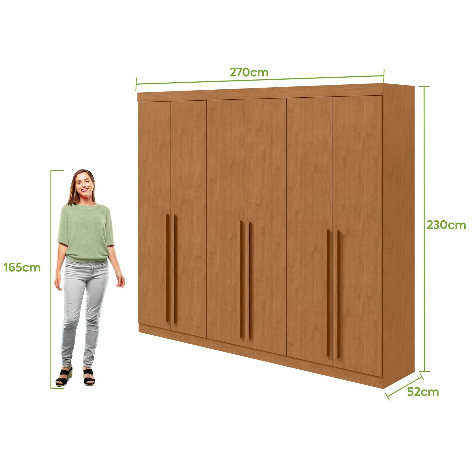 Guarda-Roupa 6 Portas Bertha Amêndoa Clean – LOPAS - Imagem 5