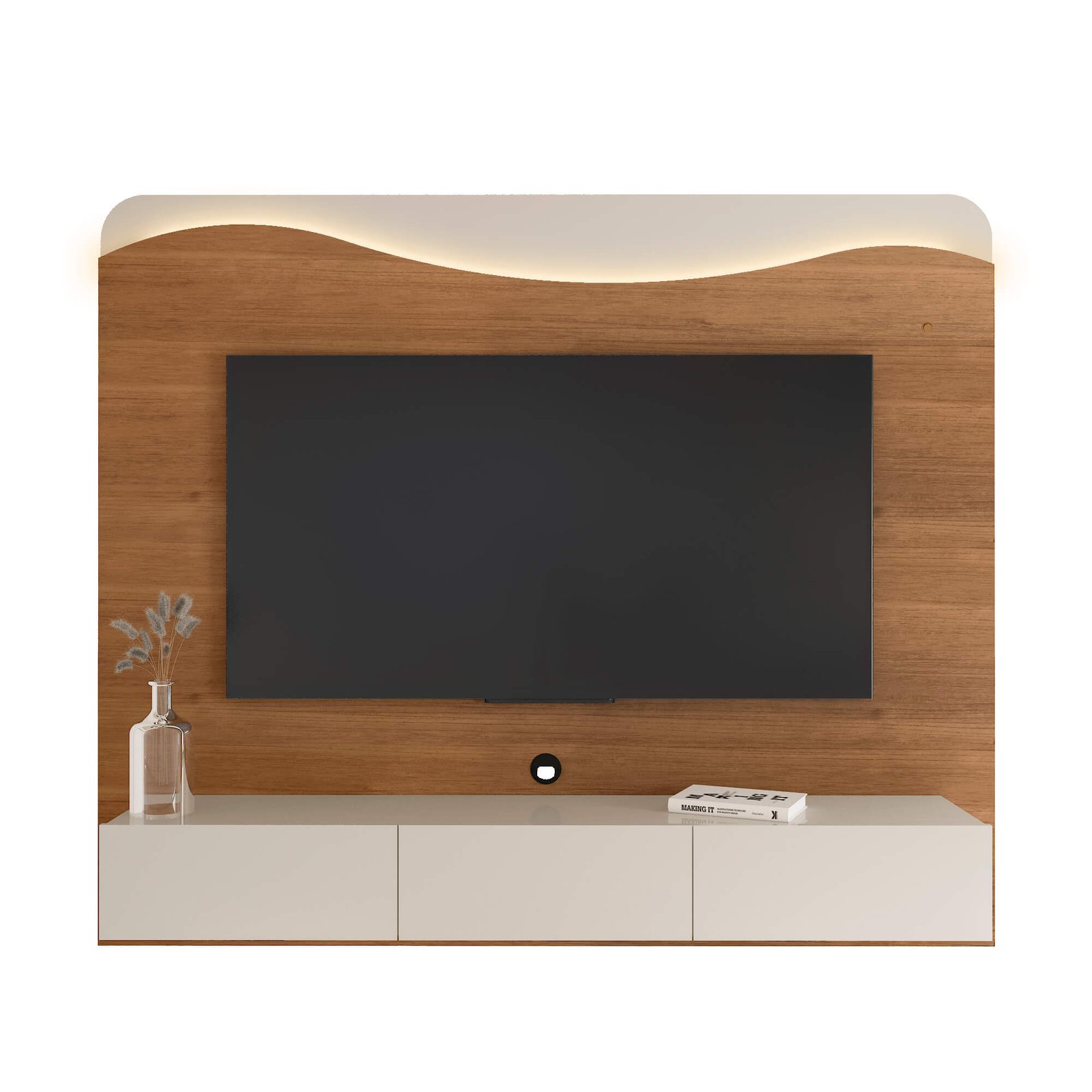 Painel até 75" Lumiere Cinamomo/Off White - ARTELY - Imagem 5