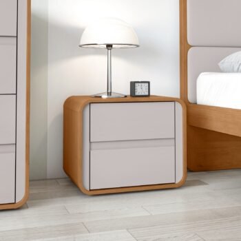Mesa de Cabeceira Loop Amêndoa Clean/Off White - LOPAS