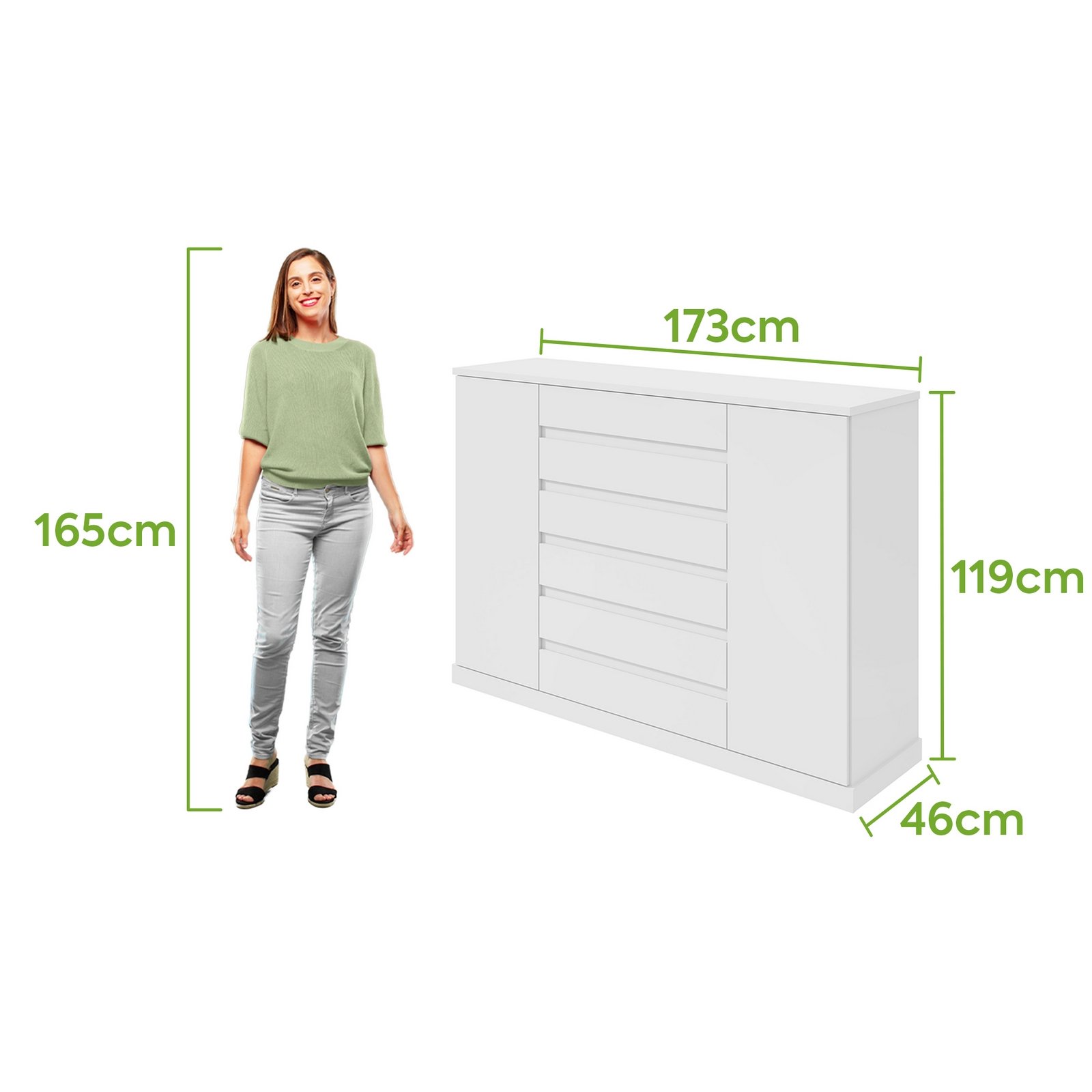 Cômoda 7 Gavetas Vedra Branco – LOPAS - Imagem 4
