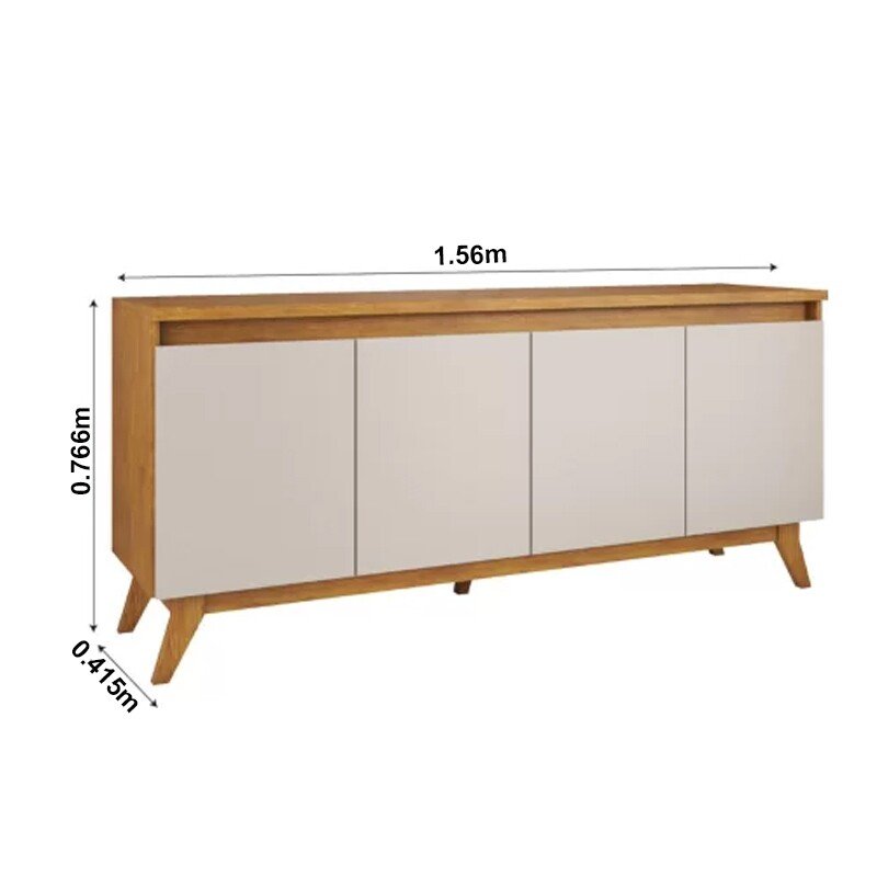 Buffet Filipe Mel/Off 4 Portas Larg. 1.56m - Viero - Imagem 4
