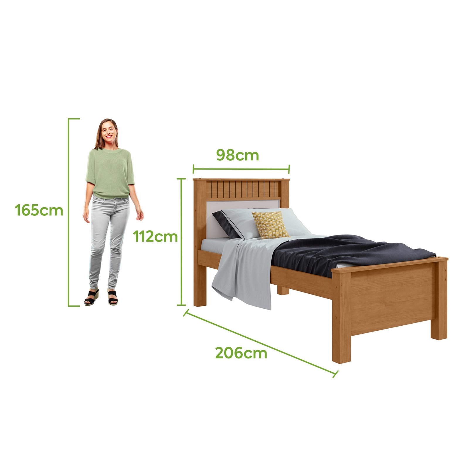 Cama Solteiro Athenas Amêndoa Clean/Off White/Amêndoa - LOPAS - Imagem 7