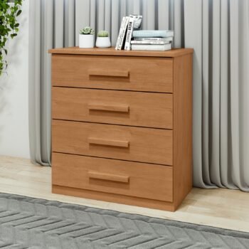 Cômoda 4 Gavetas Baião Amêndoa Clean - LOPAS