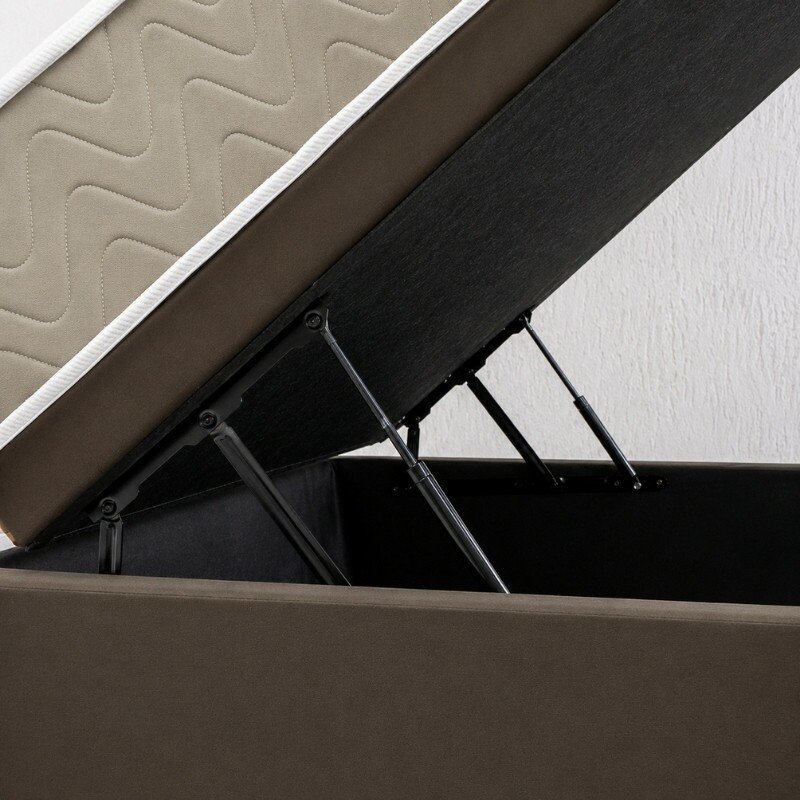 Colchão Casal Supreme Molas Ensacadas Bianchi + Box Baú Casal Prime Confort Sued Marrom Blindado Issacar 138x188x70 | Suporta até 240kg - Imagem 3