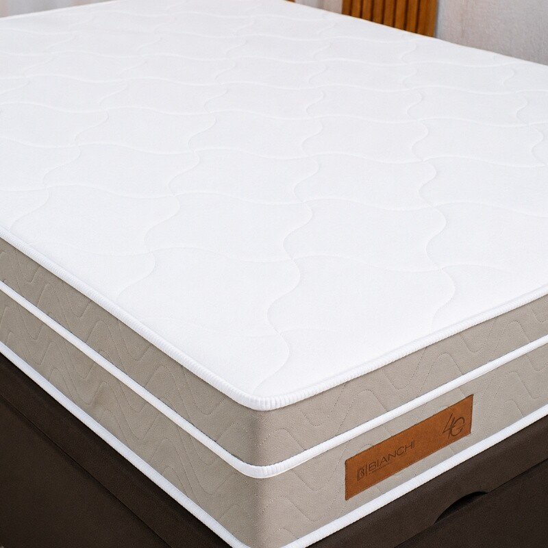 Colchão Casal Supreme Molas Ensacadas Bianchi + Box Baú Casal Prime Confort Sued Marrom Blindado Issacar 138x188x70 | Suporta até 240kg - Imagem 6