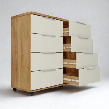 Alternative view of Cômoda Athenas Larg. 1.21m com 8 Gavetas Cedro/Areia - Rud Rack
