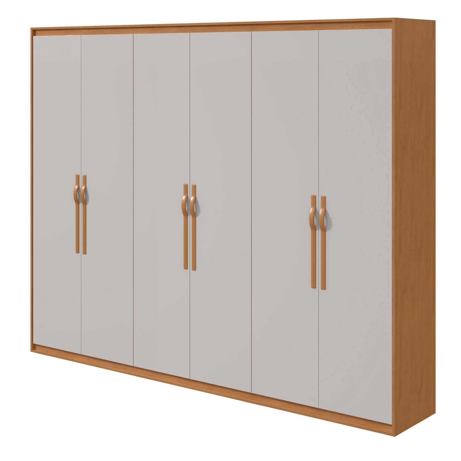 Guarda-Roupa 6 Portas Suavitá 2,70 m Amêndoa Clean/Off White - LOPAS - Imagem 6