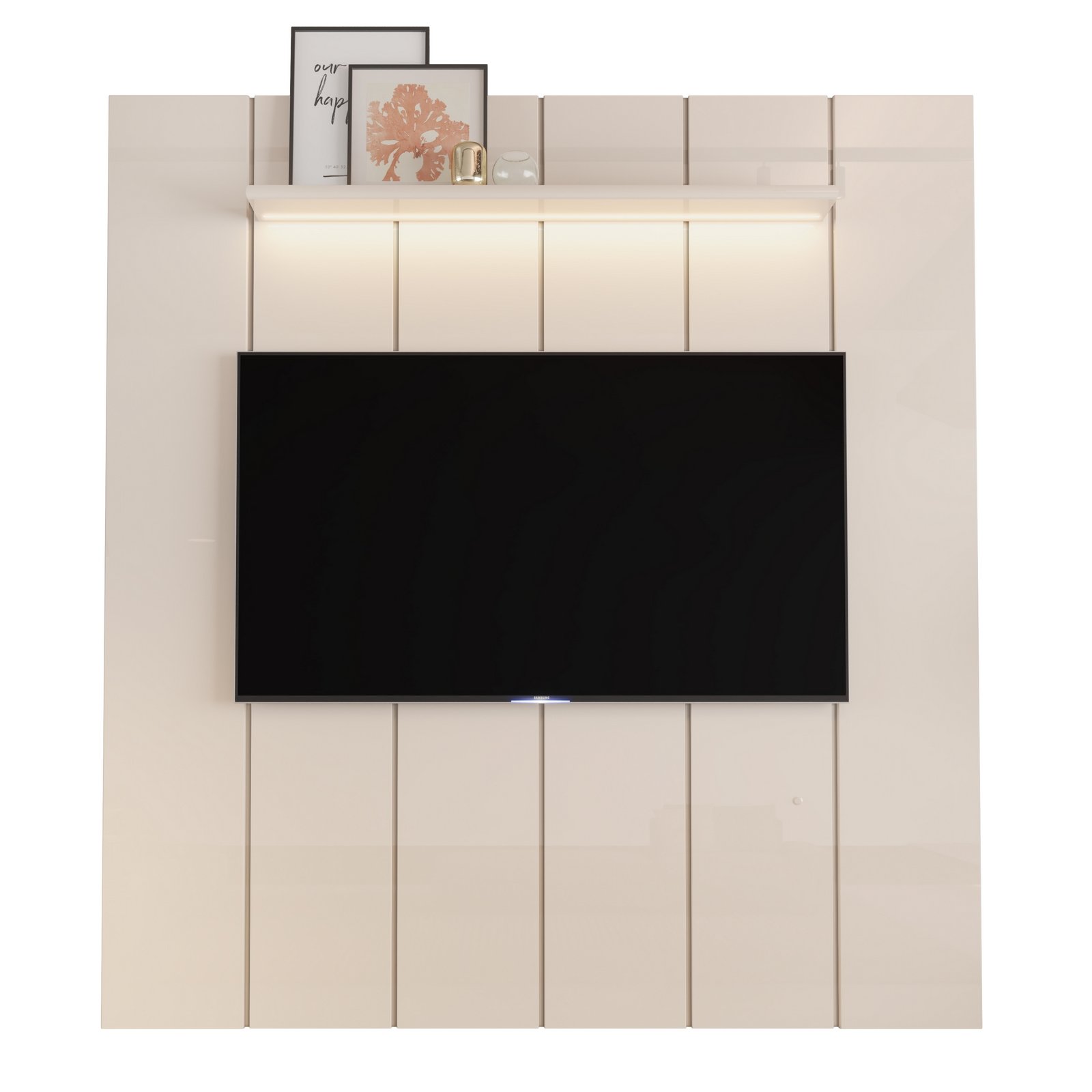 Painel até 75" Lumi 1,88 m Off White - EDN MÓVEIS - Imagem 4