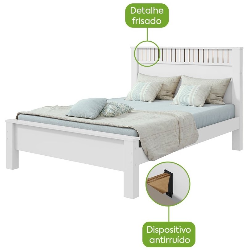 Cama Casal Athenas Branco - LOPAS - Imagem 2