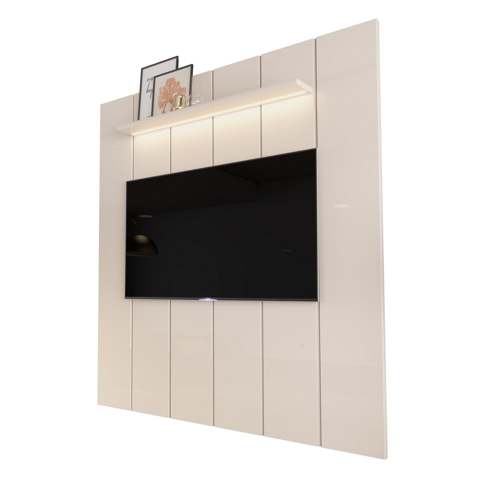 Painel até 75" Lumi 1,88 m Off White - EDN MÓVEIS - Imagem 3
