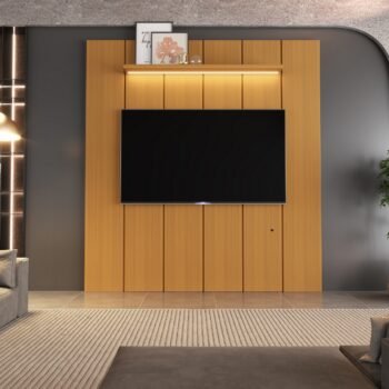 Alternative view of Painel até 75" Lumi 1,88 m Cedro - EDN MÓVEIS