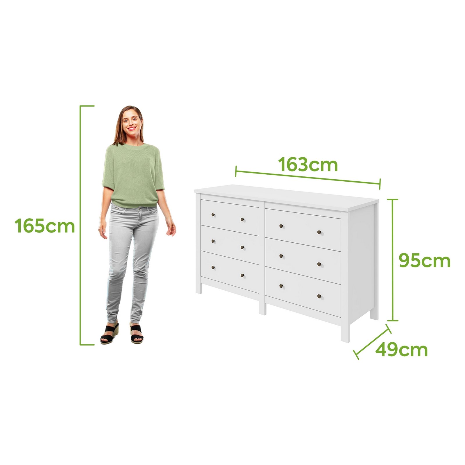 Cômoda 6 Gavetas Maggiore Branco - LOPAS - Imagem 3