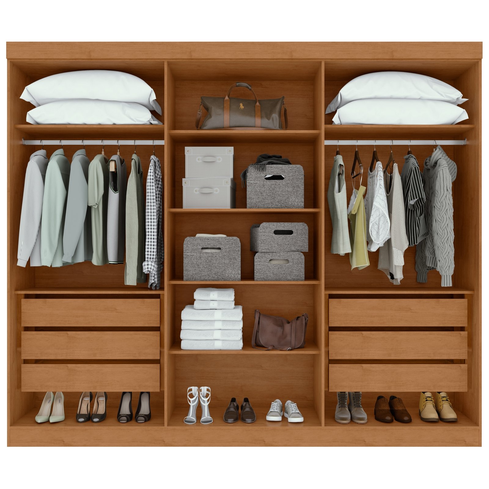 Guarda-Roupa 6 Portas Bertha Amêndoa Clean – LOPAS - Imagem 2
