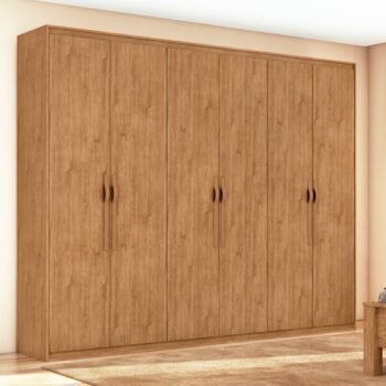 Guarda-Roupa 6 Portas Suavitá 2,70 m Amêndoa Clean - LOPAS