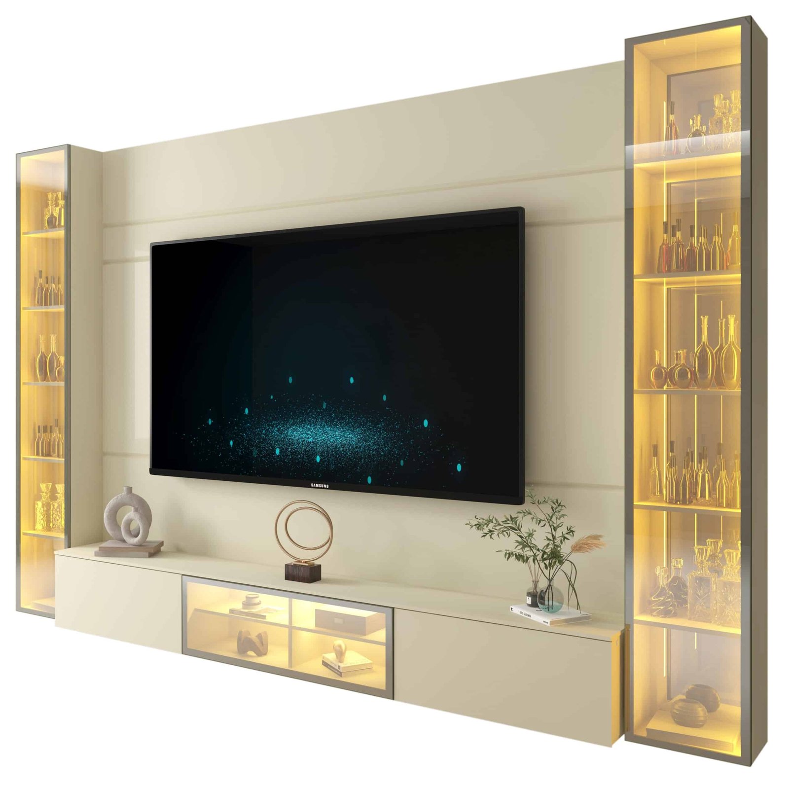 Home Suspenso até 85" Luminare Reflecta com Duas Torres 293 Off White - GELIUS (ESPECIAL) - Imagem 4
