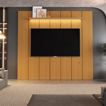 Alternative view of Painel até 75" Lumi 2,19 m Cedro - EDN MÓVEIS