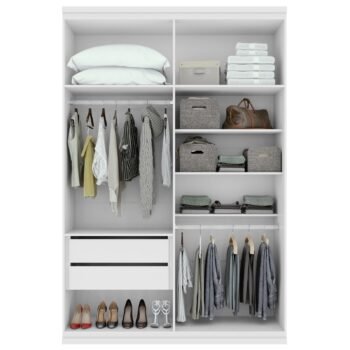 Alternative view of Guarda-Roupa 4 Portas Alonzo 1,54 m Branco - LOPAS