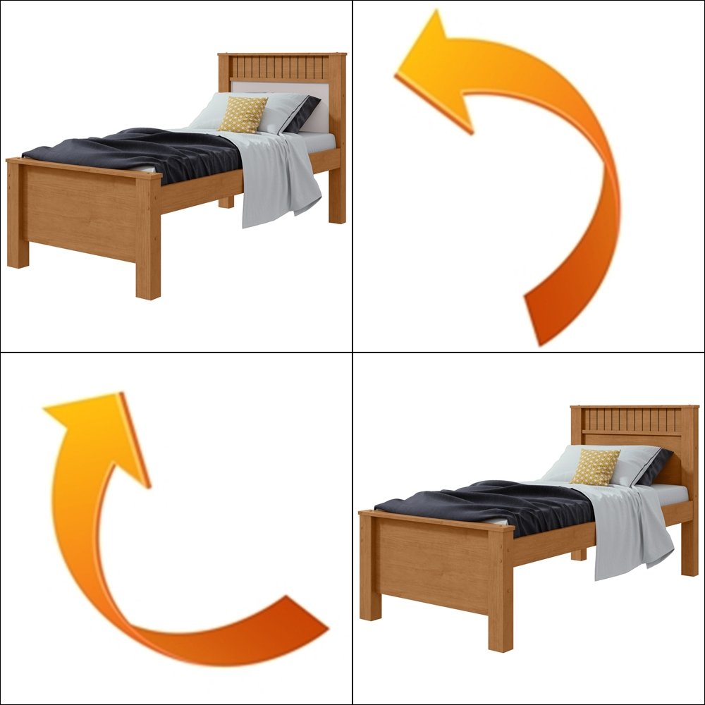 Cama Solteiro Athenas Amêndoa Clean/Off White/Amêndoa - LOPAS - Imagem 4