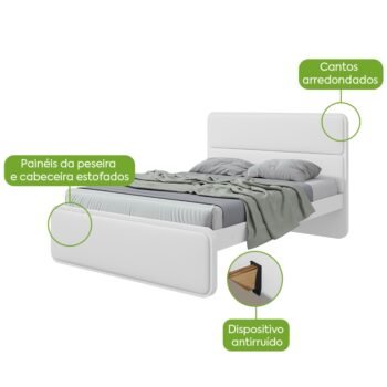 Alternative view of Cama Casal Loop Branco - LOPAS