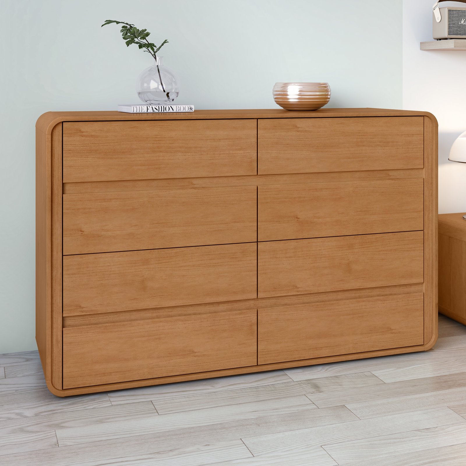 Cômoda 8 Gavetas Loop Amêndoa Clean - LOPAS