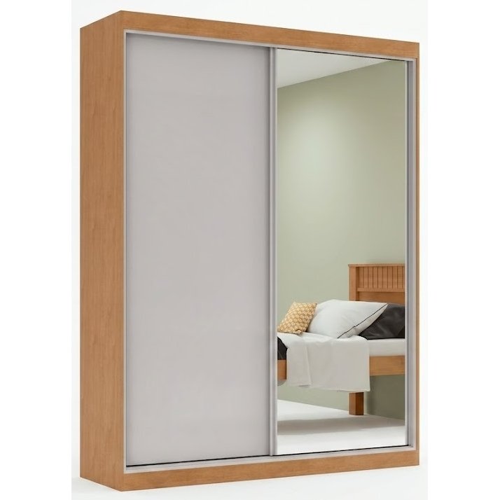 Guarda-Roupa 2 Portas Quadrix 1,54 m Amêndoa Clean/Off White/Amêndoa Clean – LOPAS - Imagem 12