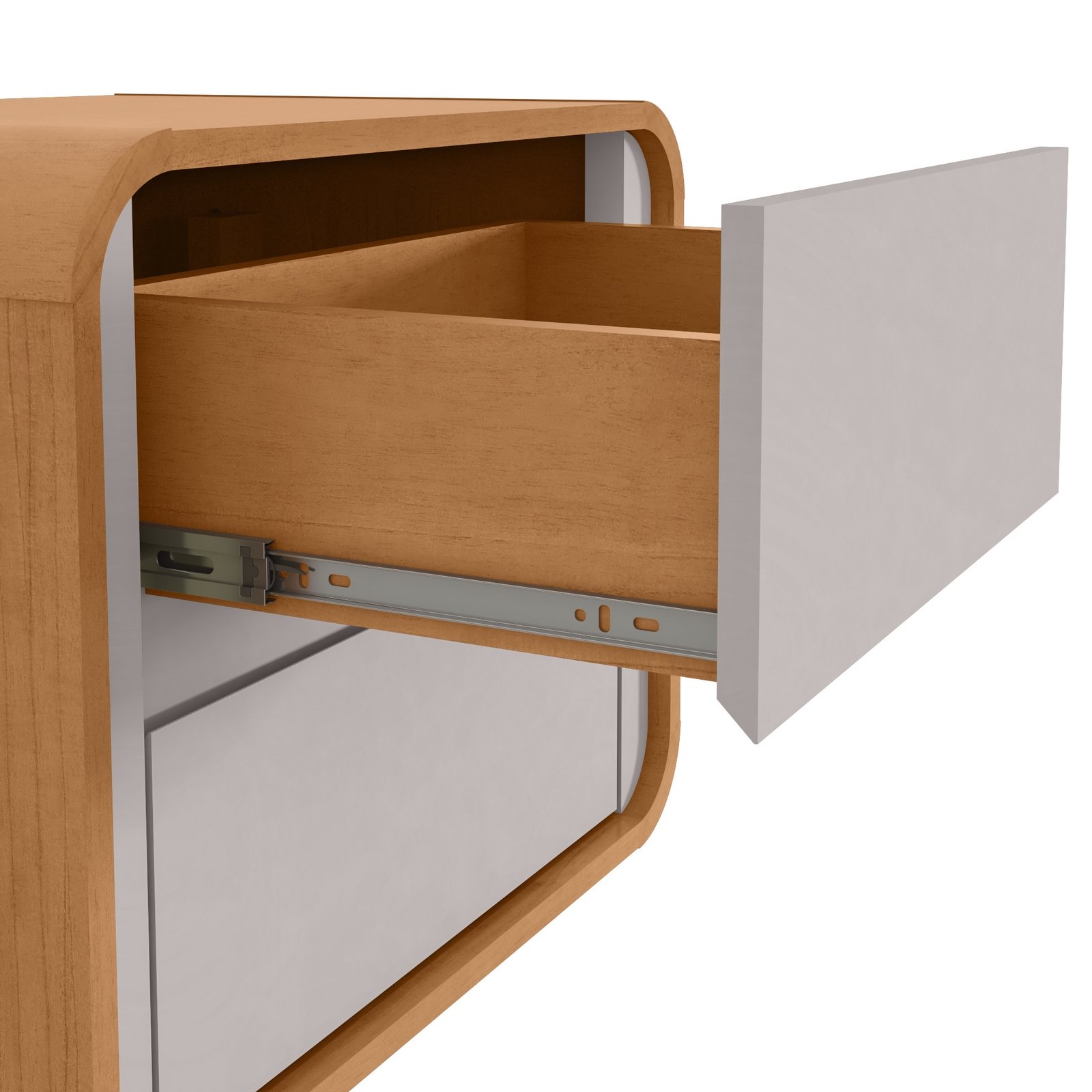 Mesa de Cabeceira Loop Amêndoa Clean/Off White - LOPAS - Imagem 5