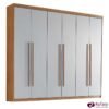 Guarda-roupa Hawaii Nature/Off 6 Portas 2 Gavetas Larg. 1.80m 100% MDF - Rufato