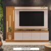 Home Absoluto Larg. 2.00m Cinamomo/Off Ripado C/ Led para TV até 65" - JCM