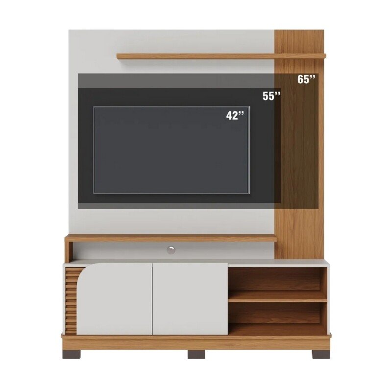 Home Jurerê Larg. 1.50m Off/Freijó para TV até 65" - Colibri - Imagem 4