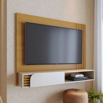 Home Suspenso Jurerê Larg. 1.36m Naturalle/Off White Mate para TV até 55" - Colibri